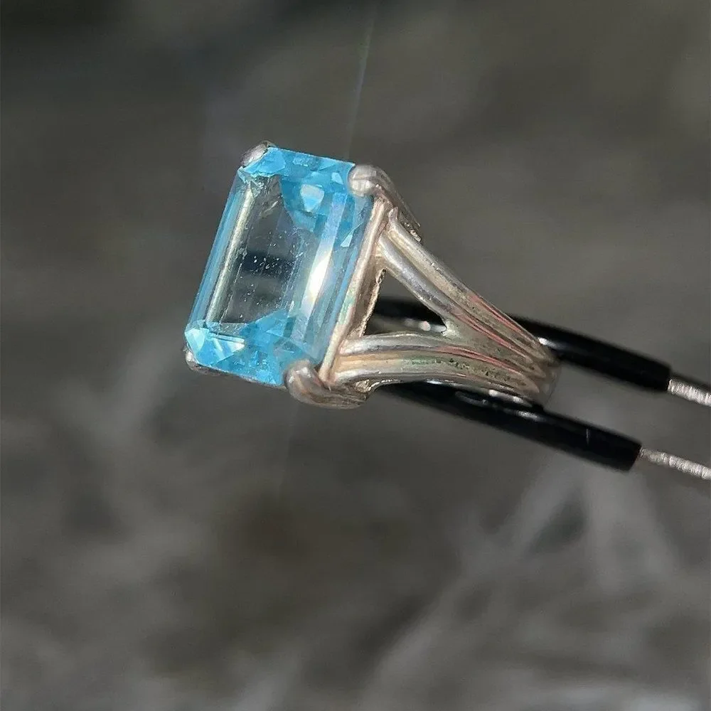 Lovely‎ Exquisite Sterling Large Topaz Ring